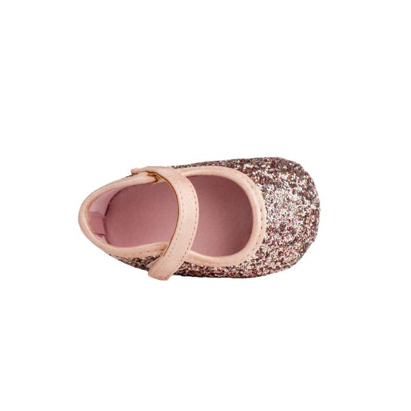 <span>BIANCA </span> Infant Silver-Pink Multi-Glitter PU Mary Jane w/Pink Trim - Image 4
