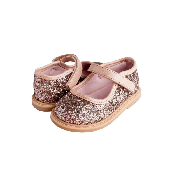 <span>BIANCA </span> Toddler Silver-Pink Multi-Glitter PU Mary Jane w/Pink Trim - Image 2