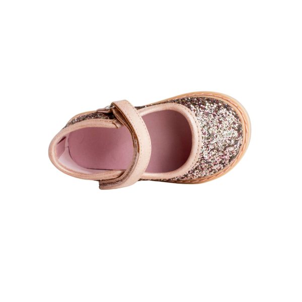 <span>BIANCA </span> Toddler Silver-Pink Multi-Glitter PU Mary Jane w/Pink Trim - Image 4
