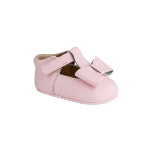BREE Infant Pink Leather Mary Janes with Bow