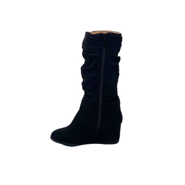 <span>Cadence</span> Youth Girls’ Black Novasuede Tall Wedge Boots - Image 2
