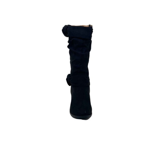 <span>Cadence</span> Youth Girls’ Black Novasuede Tall Wedge Boots - Image 3