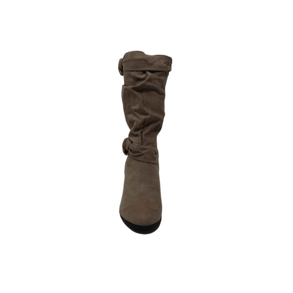 <span>Cadence</span> Youth Girls’ Taupe Novasuede Tall Wedge Boots - Image 4