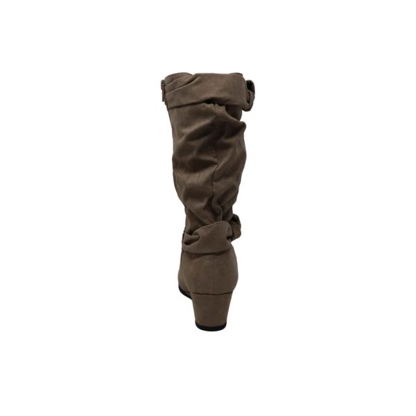 <span>Cadence</span> Youth Girls’ Taupe Novasuede Tall Wedge Boots - Image 5