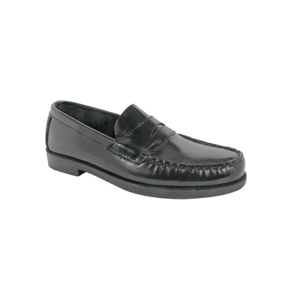 Carlos Men’s Black Leather Penny Loafers