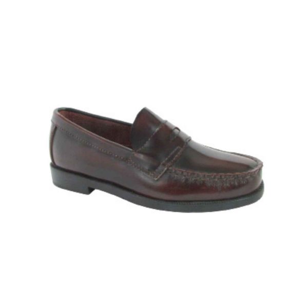 <span>Carlos</span> Men's Burgundy Leather Penny Loafers
