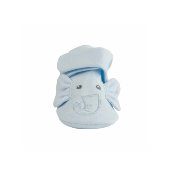 <span>Casey</span> Infant Blue Knit Elephant Bootie - Image 3