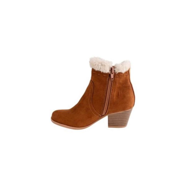 <span>Coco</span> Youth Girls' Chestnut Ankle Boots with Faux-Fur Trim - Image 2