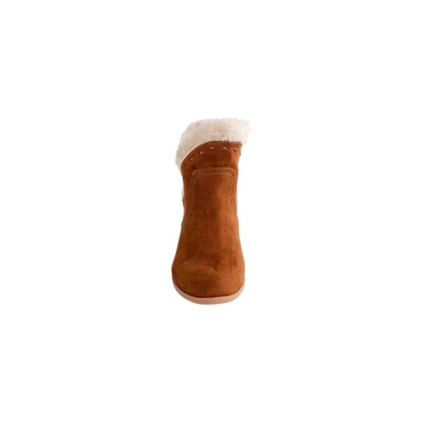 <span>Coco</span> Youth Girls' Chestnut Ankle Boots with Faux-Fur Trim - Image 3