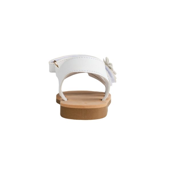 <span>CRYSTAL </span> Toddler White Tri-Closure Sandal with Flower Ornaments - Image 5