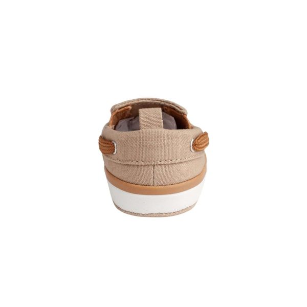 <span>DAX</span> Infant Tan Canvas Slip-On Boat Shoe with Brown Trim - Image 5