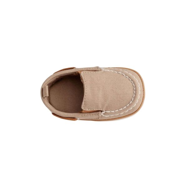 <span>DAX</span> Infant Tan Canvas Slip-On Boat Shoe with Brown Trim - Image 6