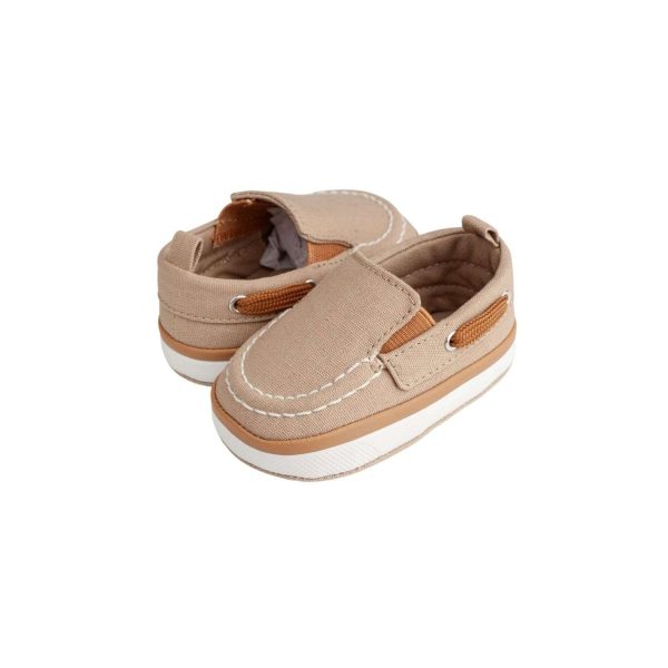 <span>DAX</span> Infant Tan Canvas Slip-On Boat Shoe with Brown Trim - Image 8