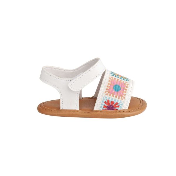 <span>DELILAH </span> Infant Multi-Color Crochet Look Trim Sandal - Image 3