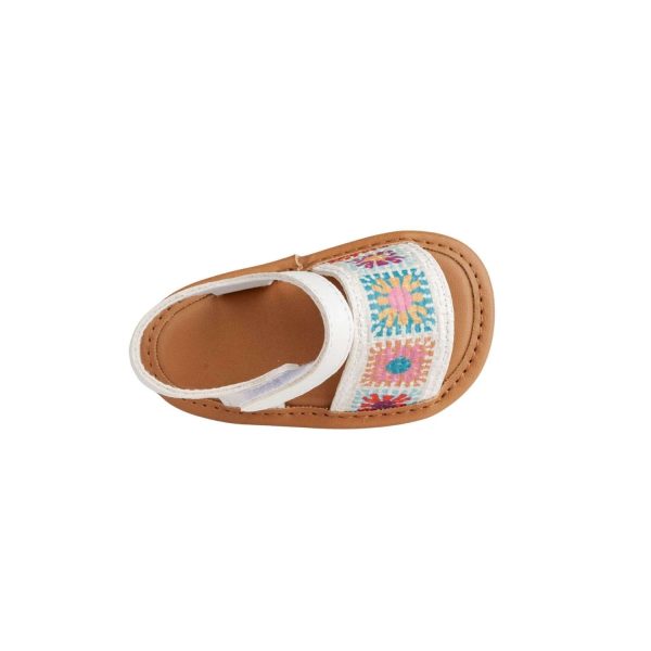 <span>DELILAH </span> Infant Multi-Color Crochet Look Trim Sandal - Image 7