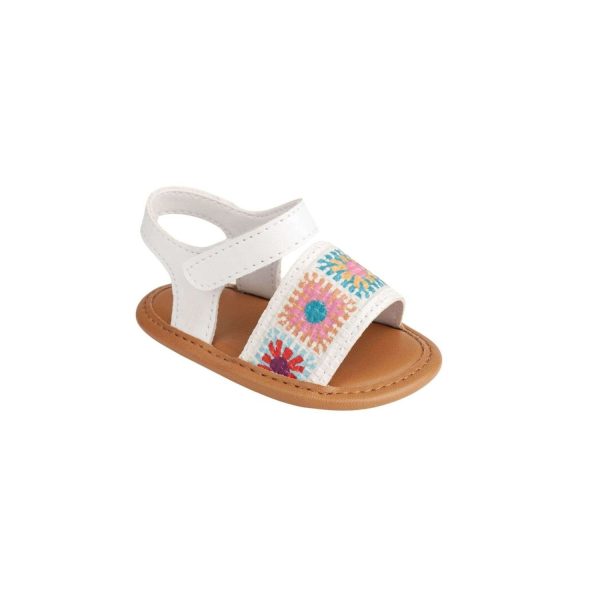 DELILAH Infant Multi-Color Crochet Look Trim Sandal