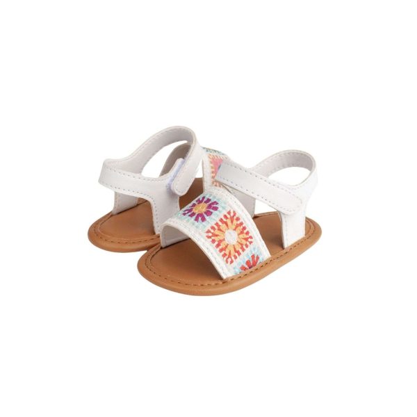 <span>DELILAH </span> Infant Multi-Color Crochet Look Trim Sandal - Image 9