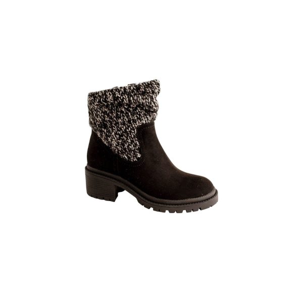 Eastside Youth Girls’ Black Suedecloth Boots with Sweater Shaft