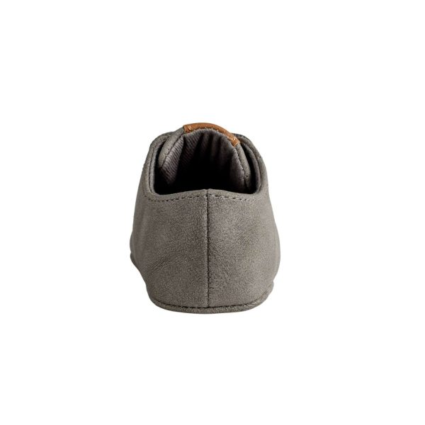 <span>Edward</span> Infant Gray PU Nubuck Oxfords with Tan Trim - Image 2
