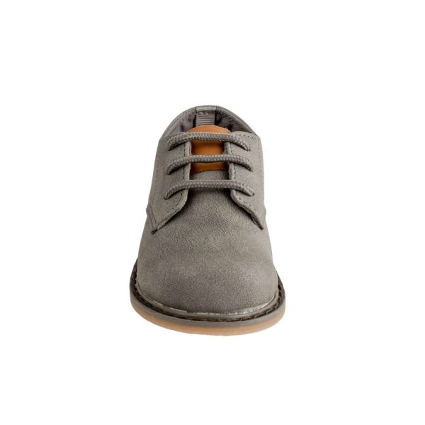 <span>Edward</span> Toddler Gray PU Nubuck Oxfords with Tan Trim - Image 2