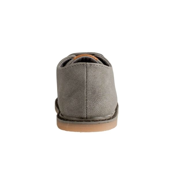 <span>Edward</span> Toddler Gray PU Nubuck Oxfords with Tan Trim - Image 3
