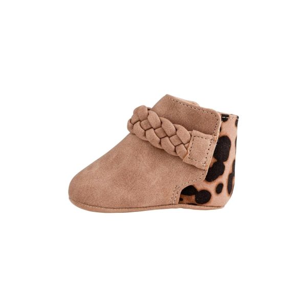 <span>Gabriela</span> Infant Blush/Leopard Bootie w/Braid Trim - Image 6