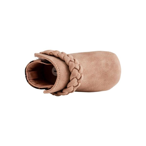 <span>Gabriela</span> Infant Blush/Leopard Bootie w/Braid Trim - Image 8