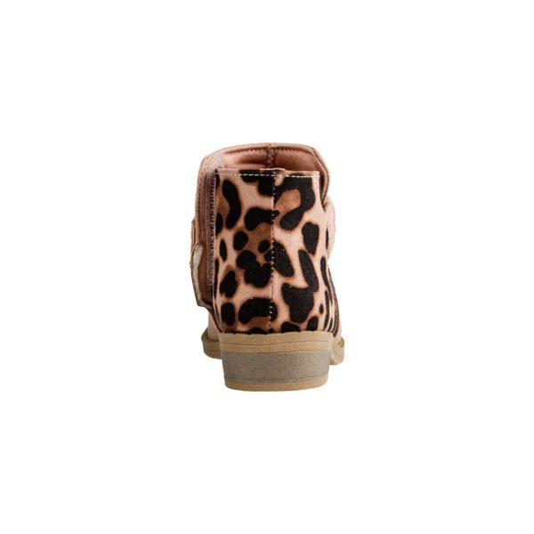 <span>Gabriela </span> Toddler Dark Blush Ankle Boot w/Leopard and Braid Trim - Image 5