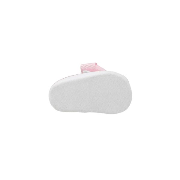 <span>GRACE </span> Infant White Canvas Sneaker with Oversized Pink Bow - Image 7