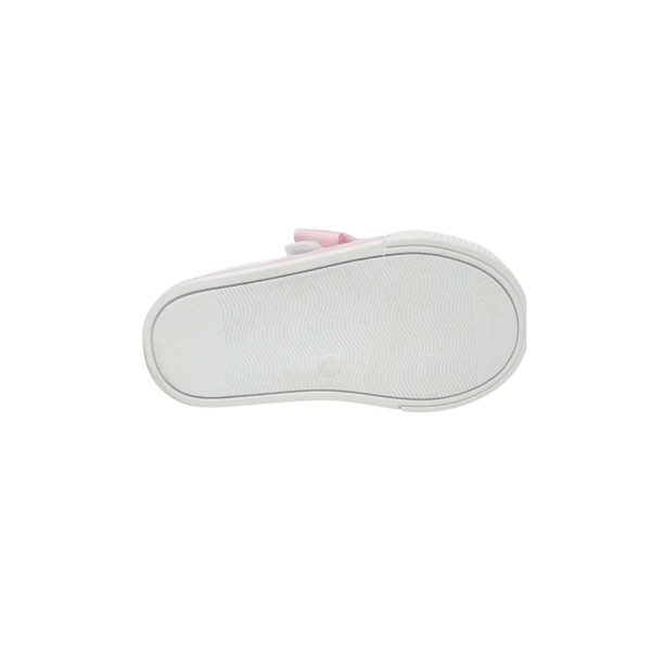 <span>GRACE </span> Toddler White Canvas Sneaker with Oversized Pink Bow - Image 3