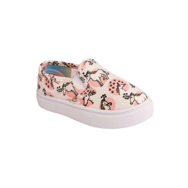 <span>HARLIE</span> White Sparkle Canvas Unicorn Print Sneaker - Image 2