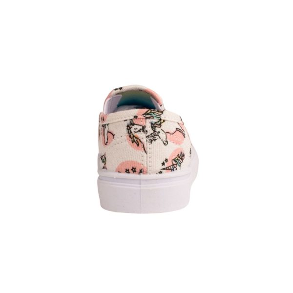 <span>HARLIE</span> White Sparkle Canvas Unicorn Print Sneaker - Image 5