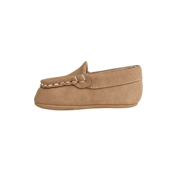 <span>IAN </span> Infant Taupe Suede PU Driving Moccasin - Image 4
