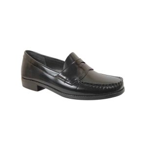 Ivy Women’s Black Leather Penny Loafers