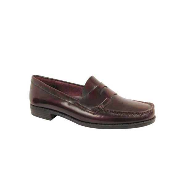 Ivy Women's Burgundy Leather Penny Loafers