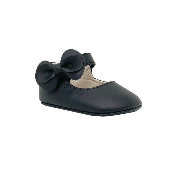 JADE Infant Black Mary Janes with Double Bows