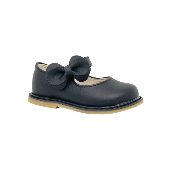 JADE Toddler Black Mary Janes with Double Bows