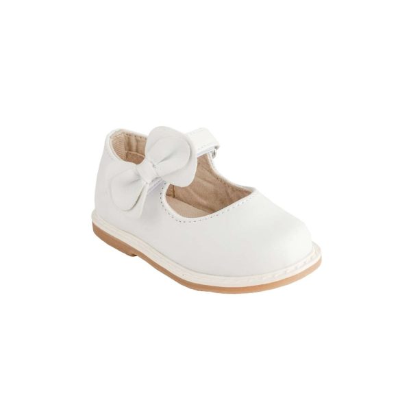 Jade Toddler White Mary Jane with Matching Bows