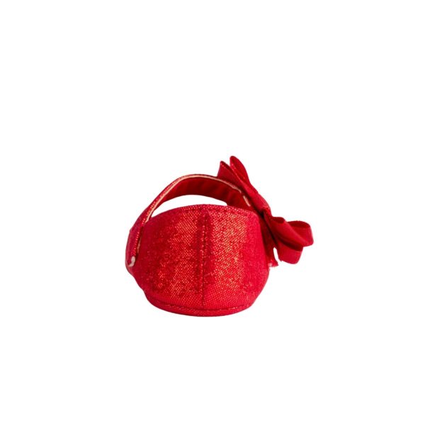 <span>JOELLE </span> Infant Red Sparkle One-Strap Skimmer w/Bow - Image 5