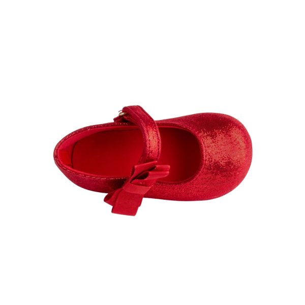 <span>JOELLE </span> Toddler Red Sparkle One-Strap Skimmer w/Bow - Image 6