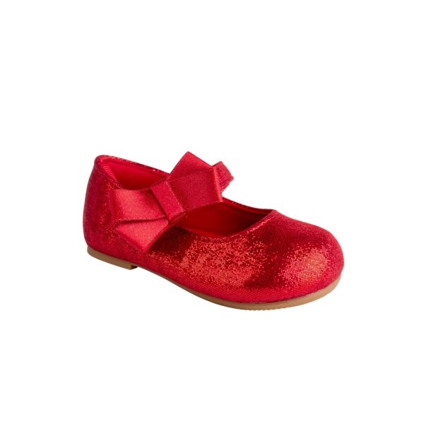 <span>JOELLE </span> Toddler Red Sparkle One-Strap Skimmer w/Bow
