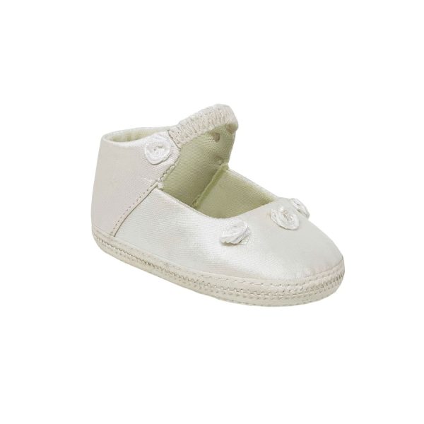 JUNE Infant White Dress Shoes with Rosettes