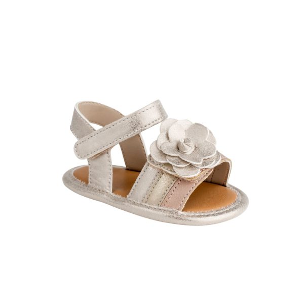 <span>KERSTEY</span> nfant Champagne/Rose Gold Brushed Metallic Sandal - Image 2