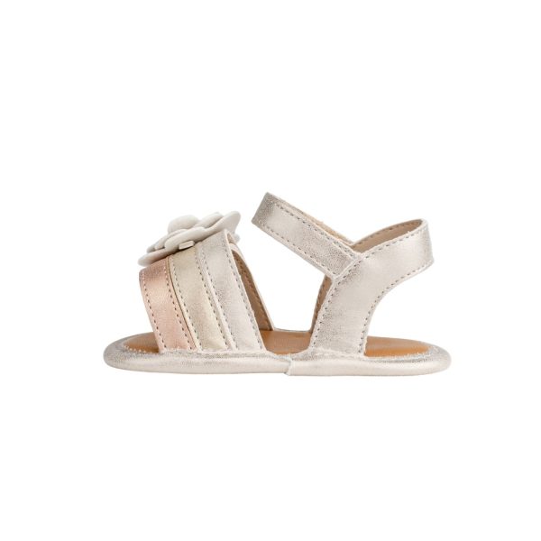 <span>KERSTEY</span> nfant Champagne/Rose Gold Brushed Metallic Sandal - Image 3