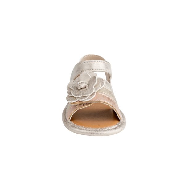 <span>KERSTEY</span> nfant Champagne/Rose Gold Brushed Metallic Sandal - Image 4