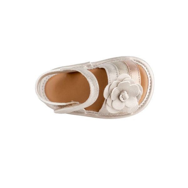 <span>KERSTEY</span> nfant Champagne/Rose Gold Brushed Metallic Sandal - Image 6