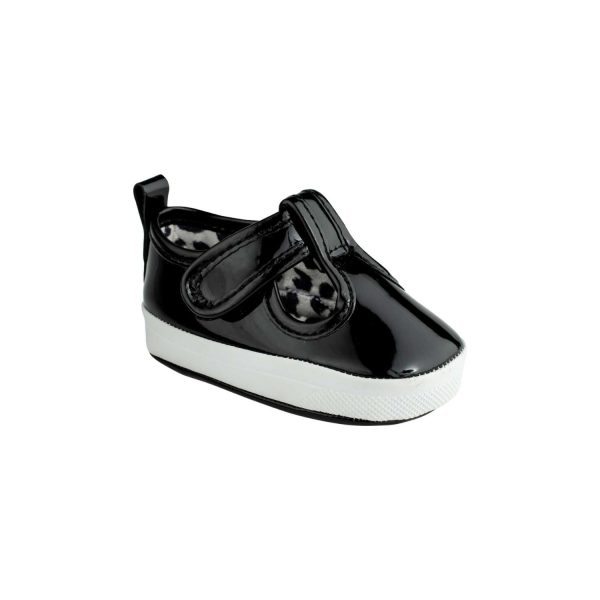 KYLIE Infant Black Patent T-Strap