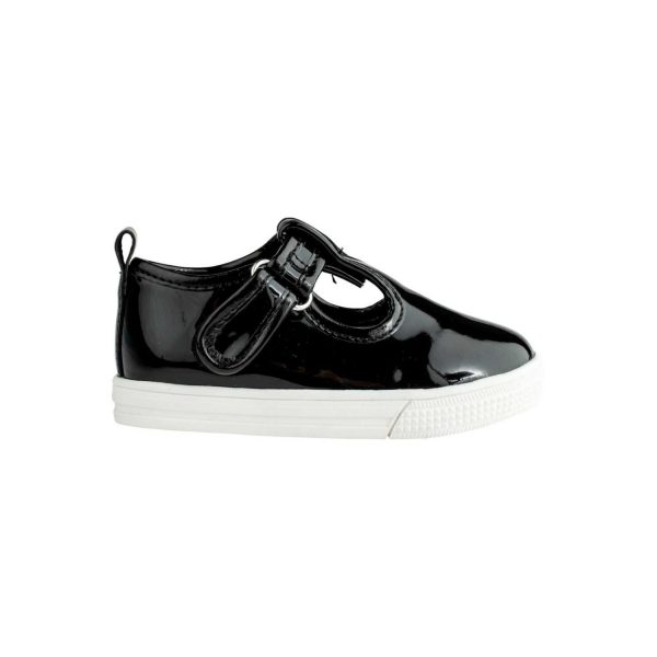 <span>KYLIE </span> Toddler Black Patent T-Strap Sneaker - Image 4