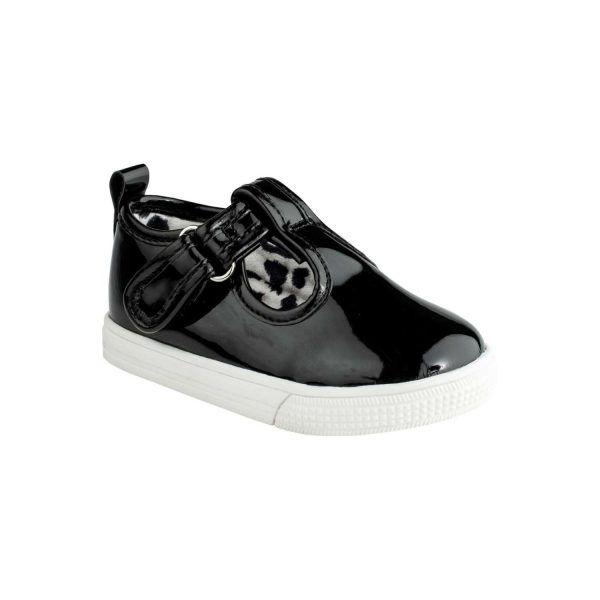 KYLIE Toddler Black Patent T-Strap Sneaker