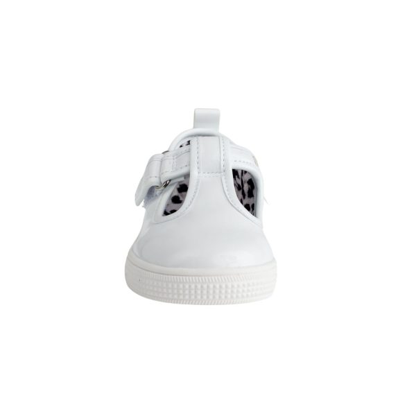 <span>KYLIE </span> Toddler White Patent T-Strap Sneaker - Image 4